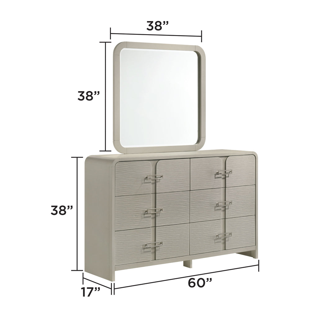 Aria - 6 Drawer Dresser - Beige