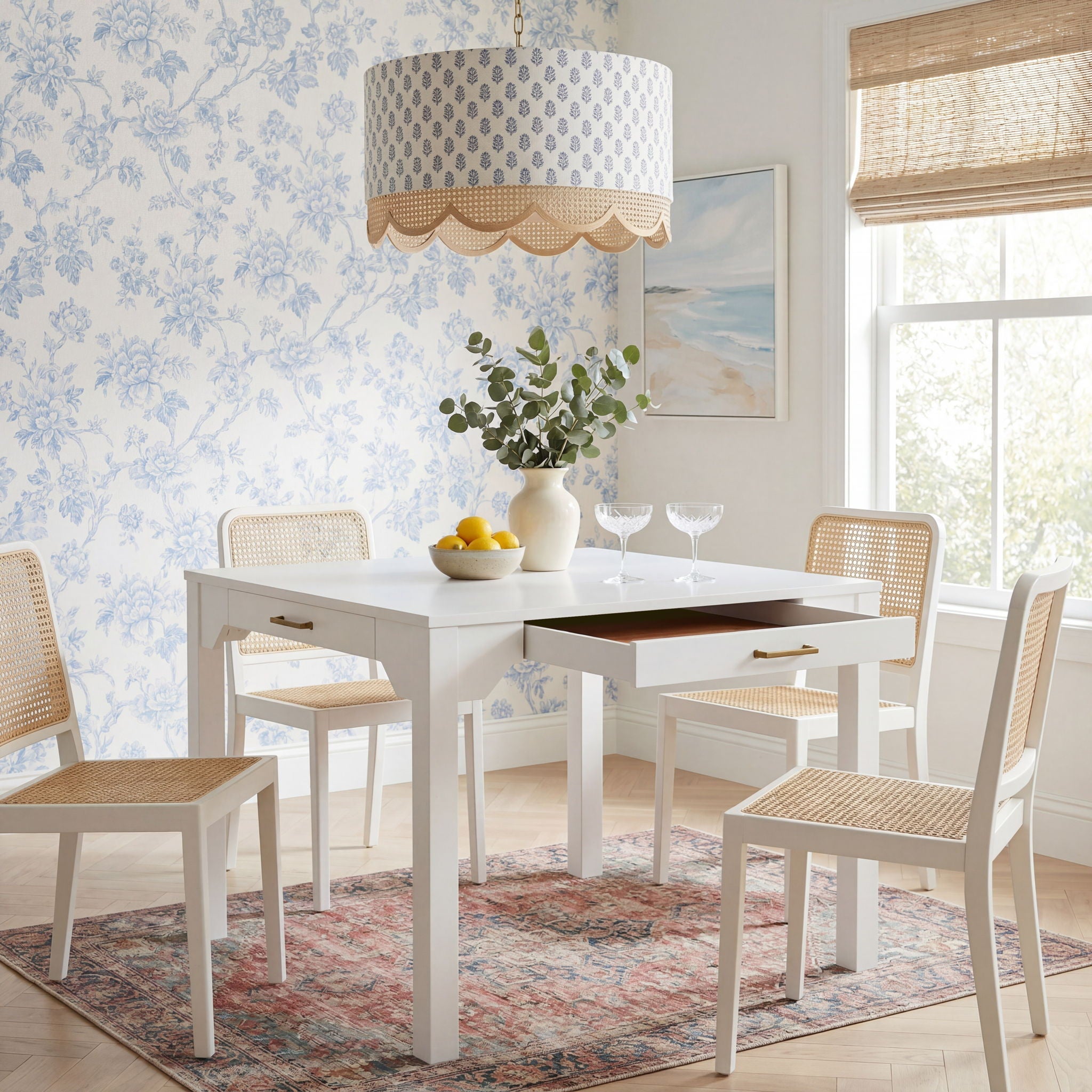 Alleyville - Square Dining Table With Storage Drawer - White