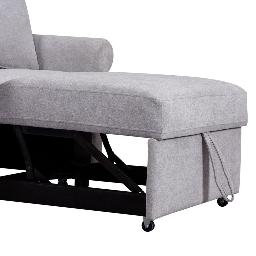 Convertible Sleeper Chair With Adjustable Backrest, 3 In 1 Lounger Chair Turns Into Bed, Single Bed For Living Room