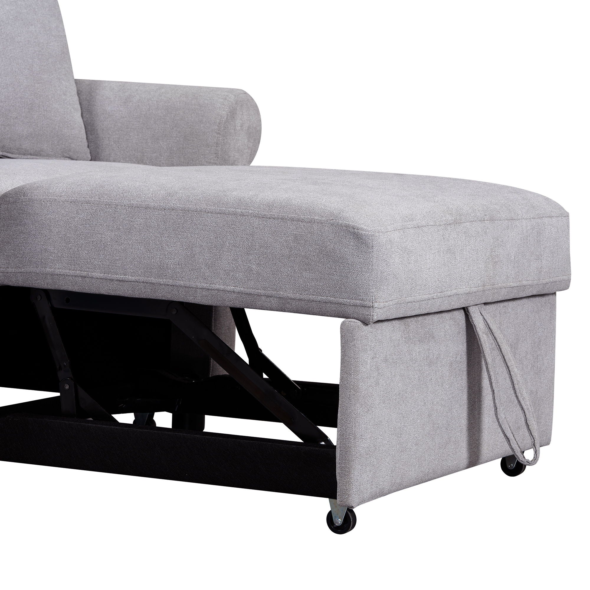 Convertible Sleeper Chair With Adjustable Backrest, 3 In 1 Lounger Chair Turns Into Bed, Single Bed For Living Room