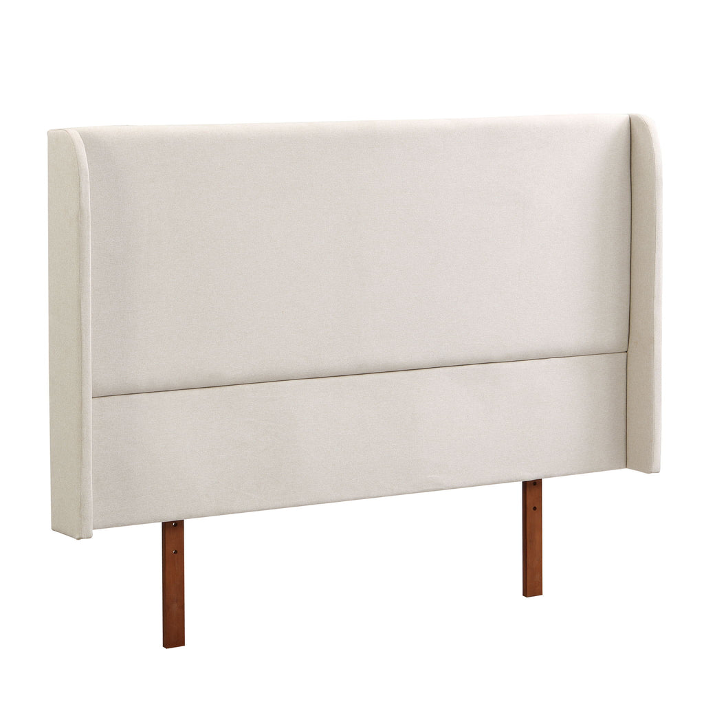 King Size Platform Bed With Upholstered High Headboard - Brown