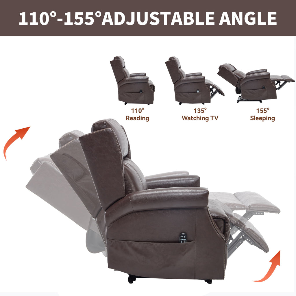 Manual Recliner Chair With Heavy Duty Motion Mechanism, 8 Vibrating Nodes And 3 Massage Modes For Living Room
