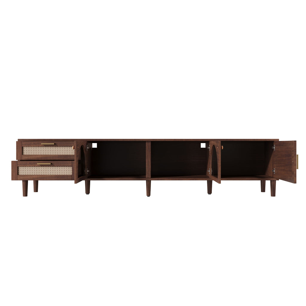 TV Stand With App-Controlled LED Lights, 2 Drawers & Door Storage