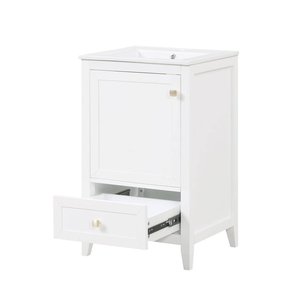 Bathroom Vanity With Sink, Soft Closing Cabinet Door, Storage Rack And Drawer