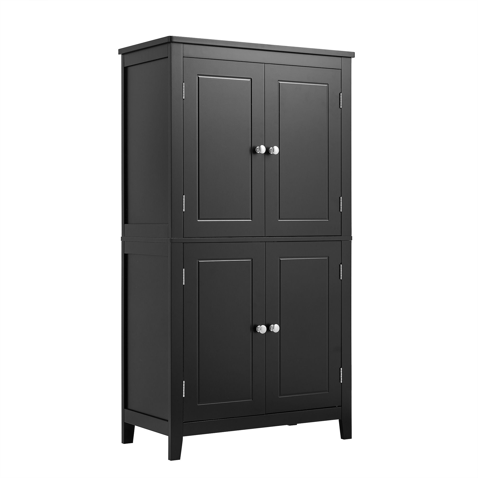 Elegant Bathroom Floor Storage Cabinet With 4 Doors, Adjustable Shelves