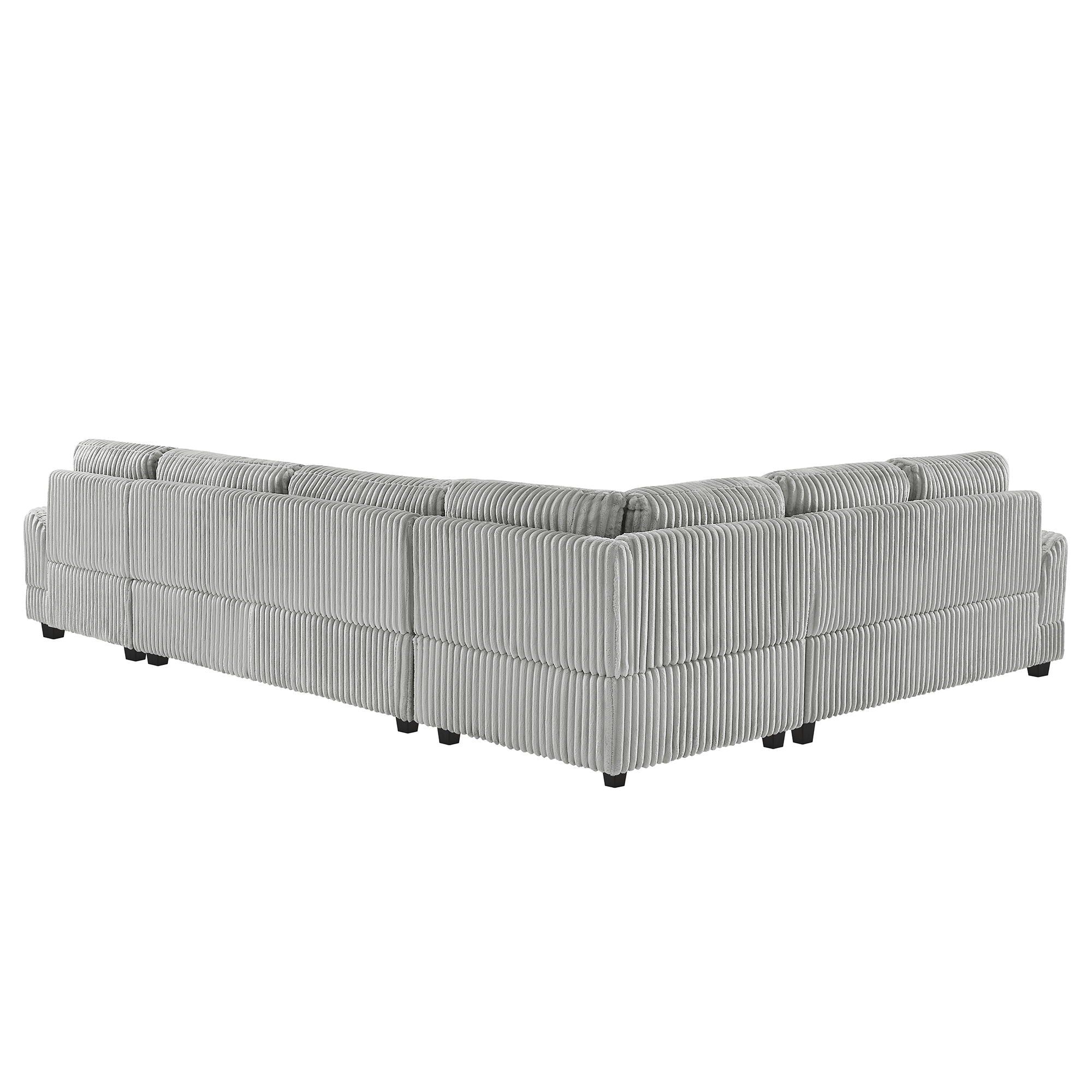 U - Shaped Sectional Sofa With Chaise Lounge, Oversized Living Room Sofa - Gray