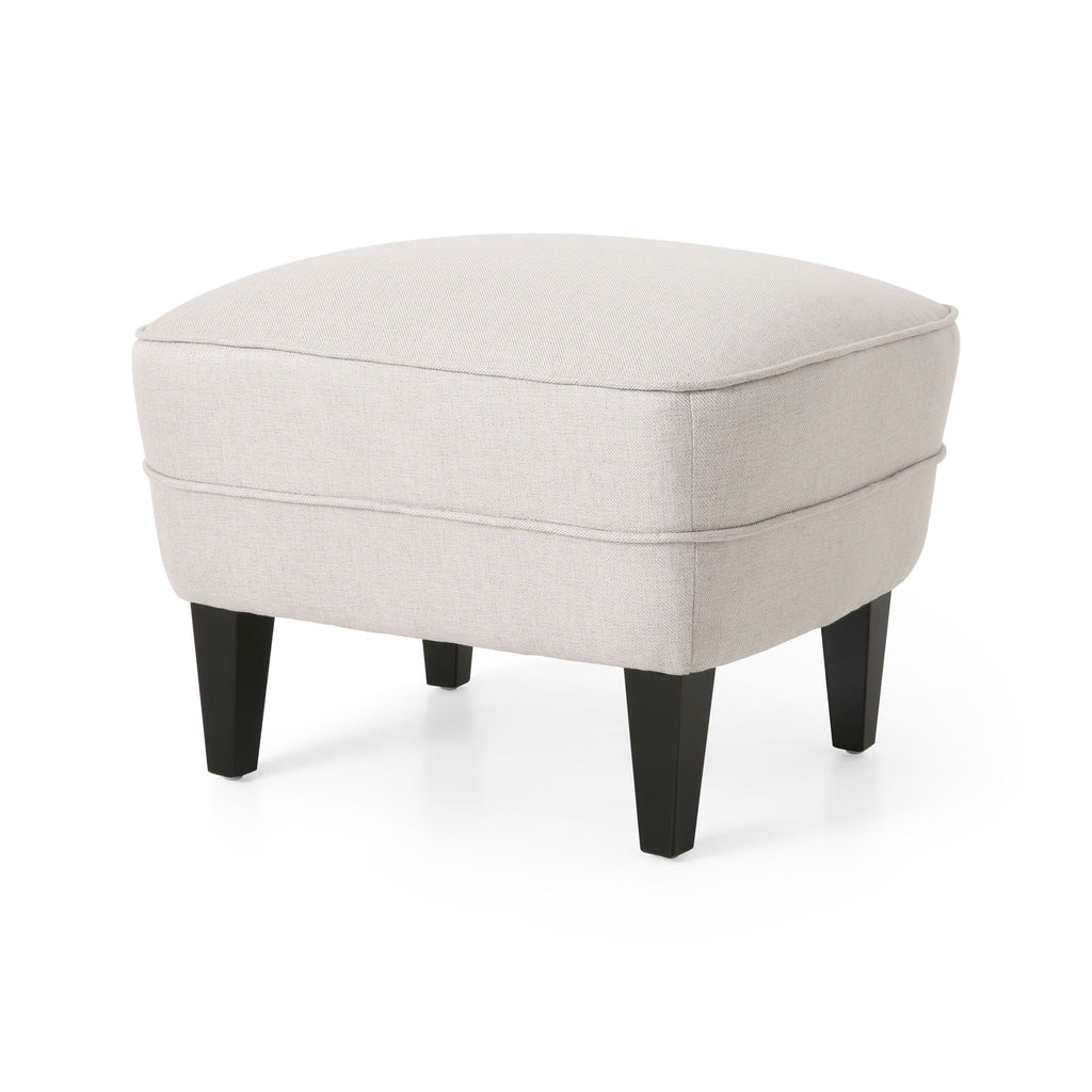 Stylish Club Chair And Ottoman Set With Birch Legs - Wheat