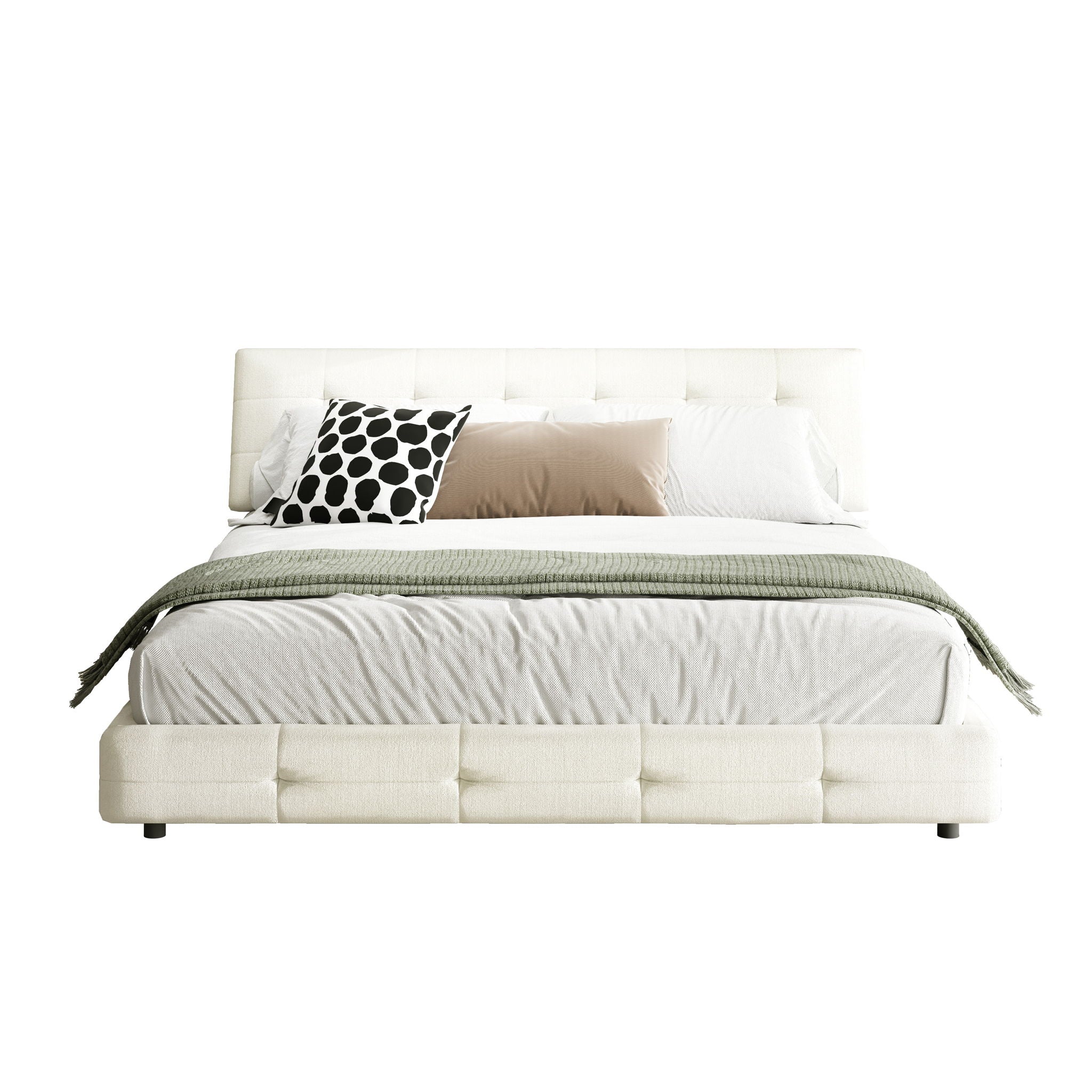 Tufted Headboard With Extra-Large Ultra-Soft Cloud Pillow Design