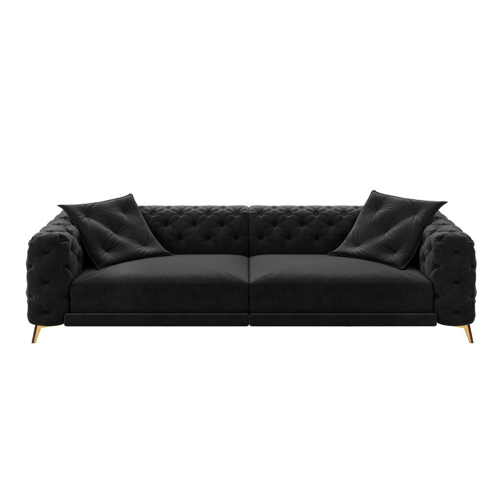 3 In 1 Convertible Sleeper, Deep Seat Pull Out Sofa Bed, Button Tufted