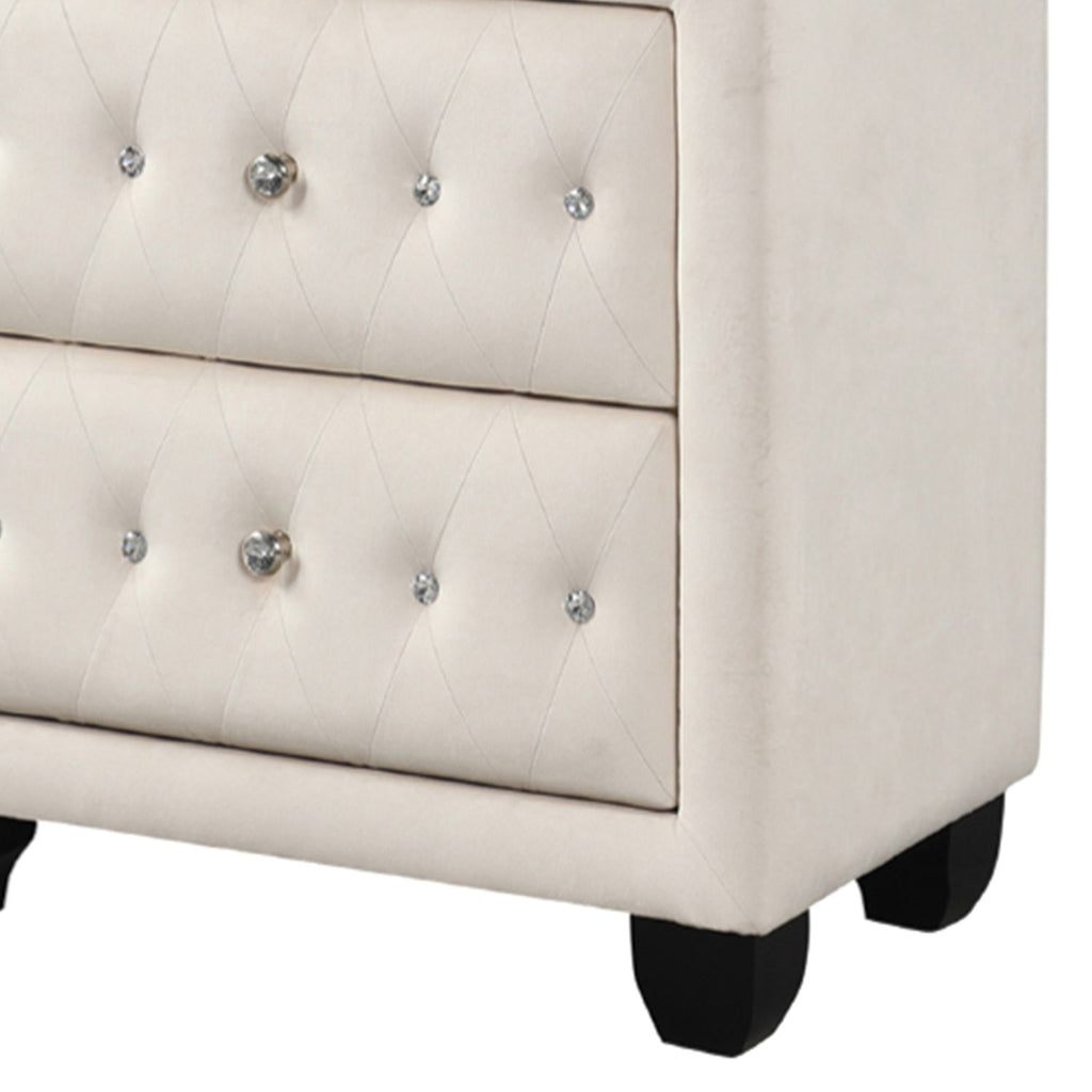 Sophia - 2 Drawer Upholstered Nightstand