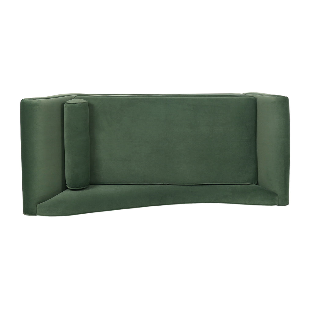 Auroral - Upholstered Chaise Lounge With Scrolled Arms And Tapered Legs