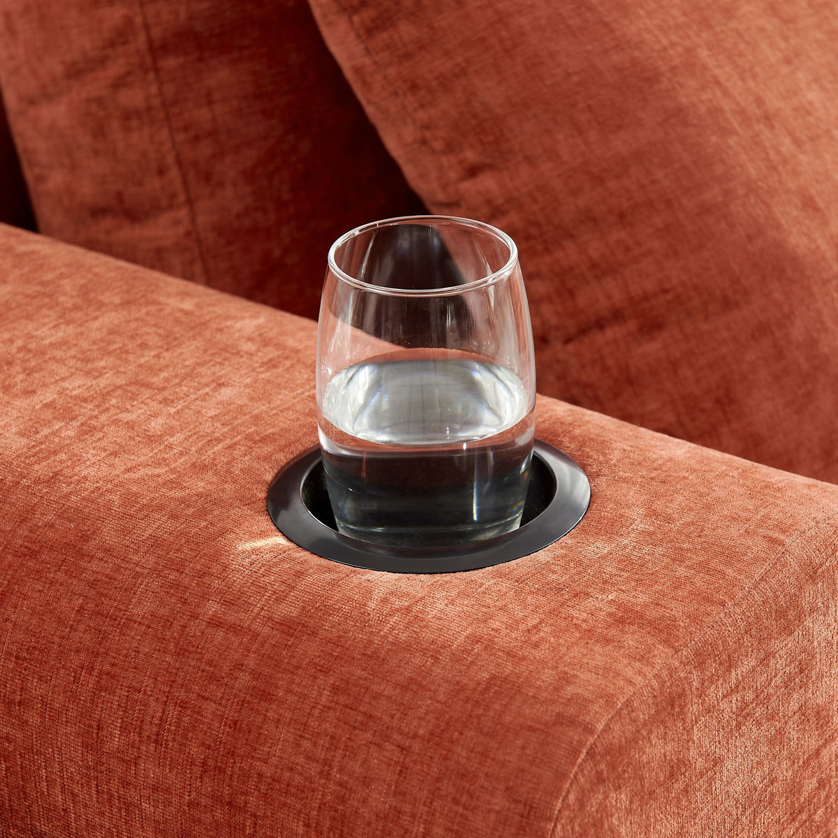 L - Shaped Sectional Sofa With Cup Holders & Side Pockets