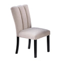Upholstered Dining Chairs With Channel Tufting (Set of 2) - Black / Black / Neutral / Neutral