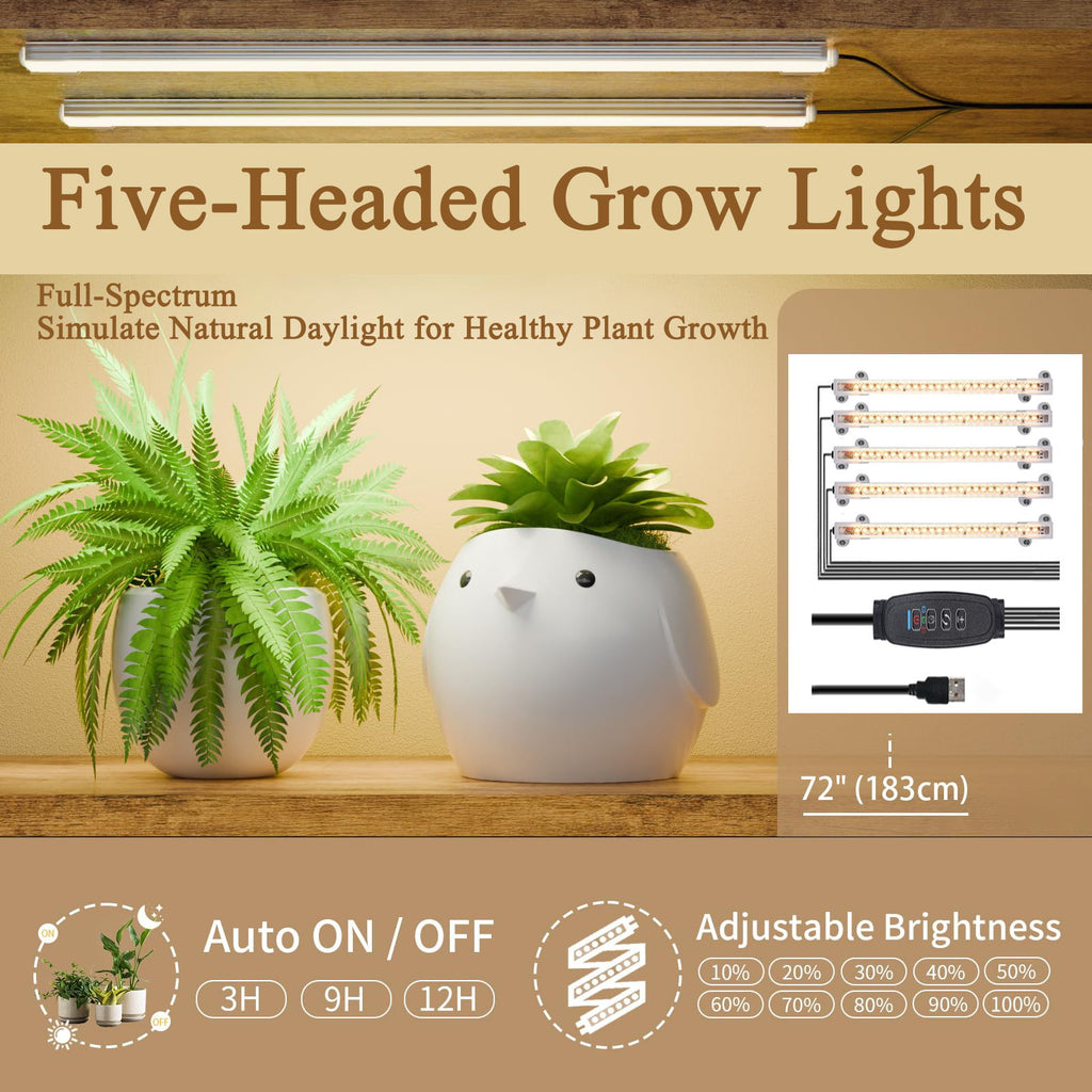 9 Tiered Indoor Plant Stand With 5 Adjustable Grow Lights