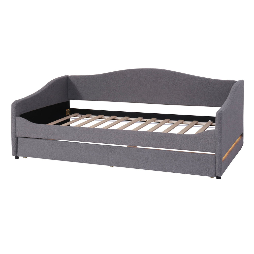 Design Upholstered Daybed With Light And Trundle