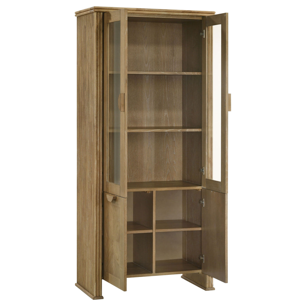 Dreydon - 4 Door Display Cabinet - Light Brown