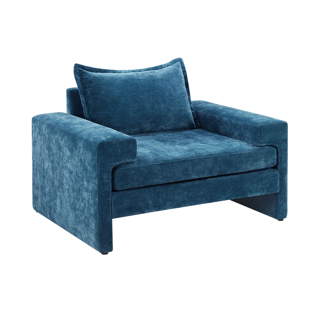 Upholstered Accent Chair With Wide Armrests And Ergonomic Back Support