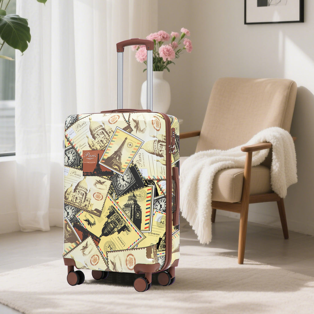 3 Piece Spinner Luggage Set 20" / 24" / 28" With Combination Lock And Silent Wheels - Black / Vintage