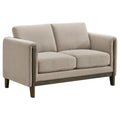 Fisher - Upholstered Panel Arm Loveseat - Taupe