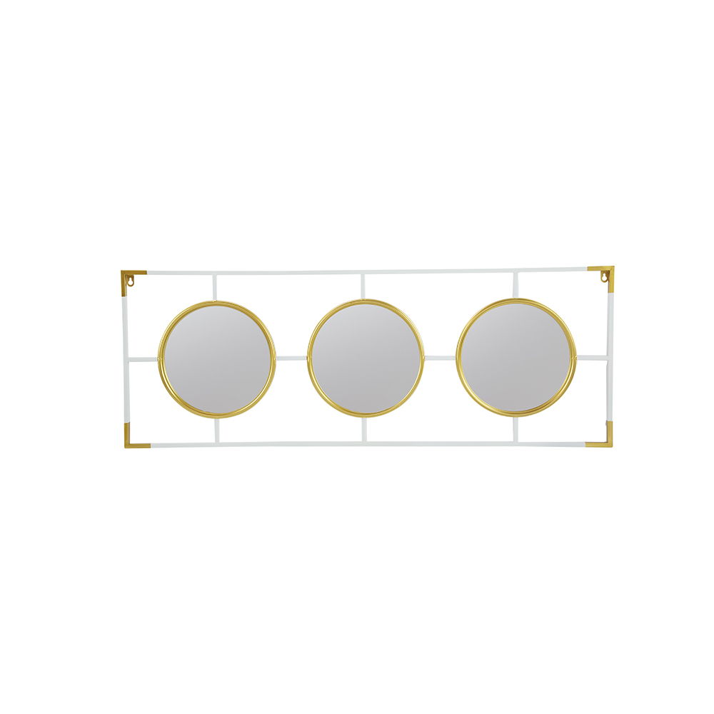3 Mirror Piece Wall Mirror InRectangular Frame, Home Wall Decor For Bedroom Living Room