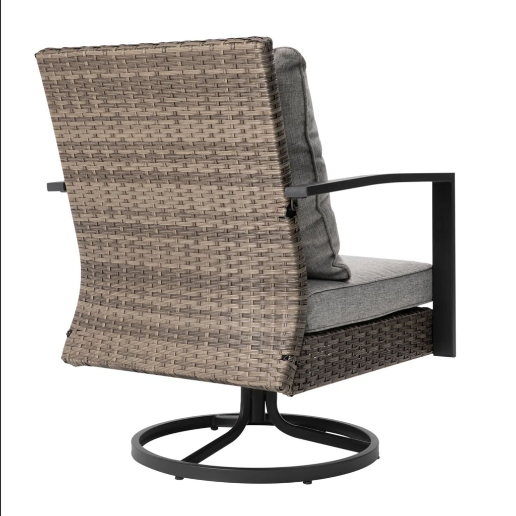 Swivel Rocker Patio Chairs With Cushions, All Weather (Set of 2) - Gray