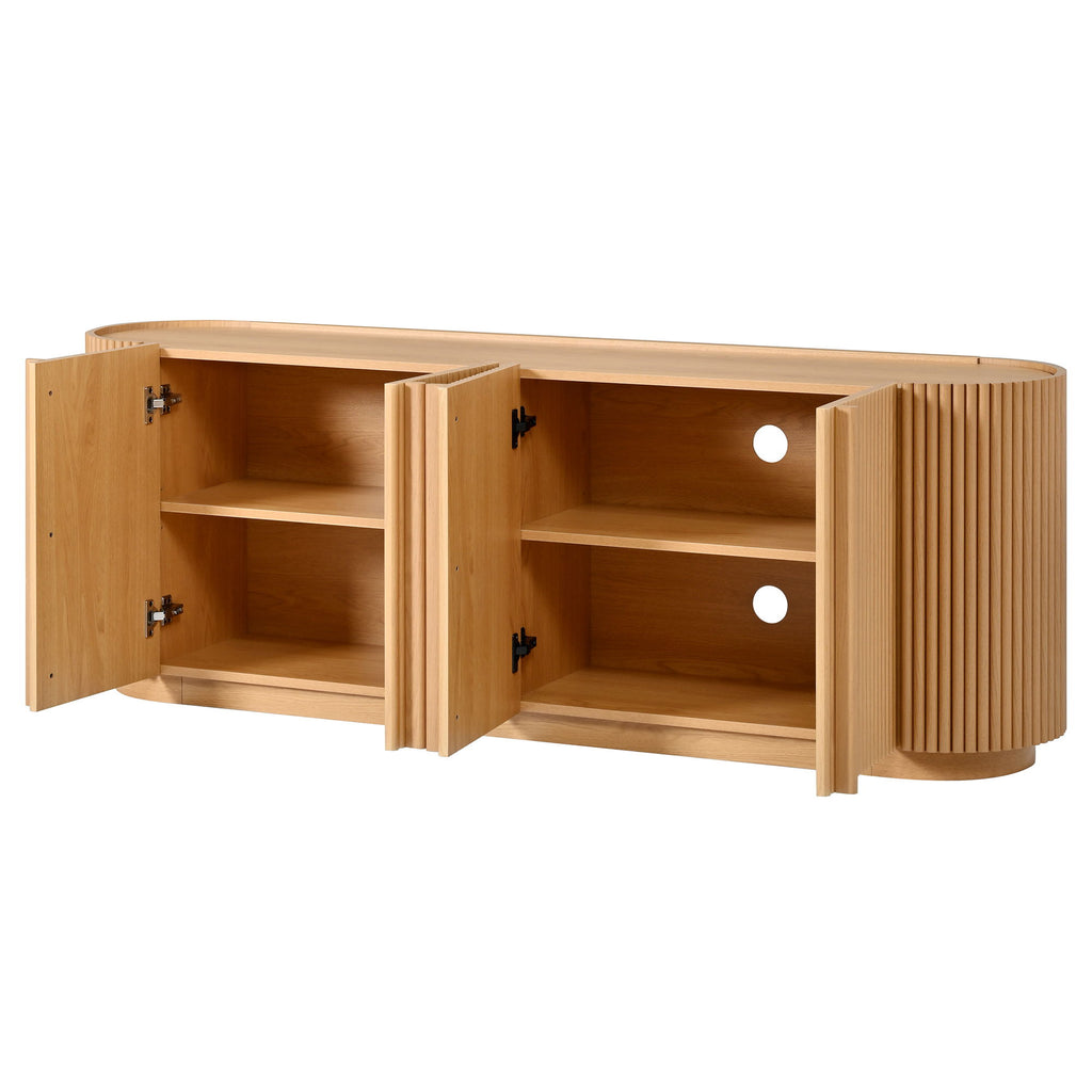 TV Stand With Fluted Tambour Style Door