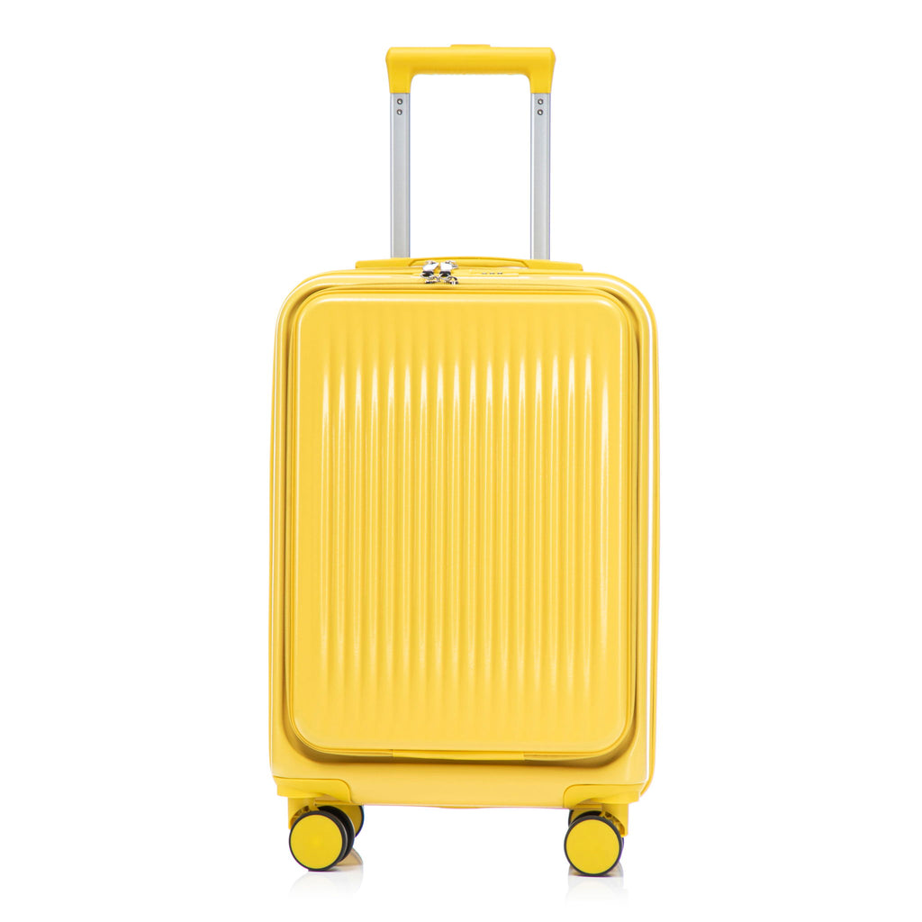 Luggage Set With Cosmetic Case, Combination Lock, Front Opening Design