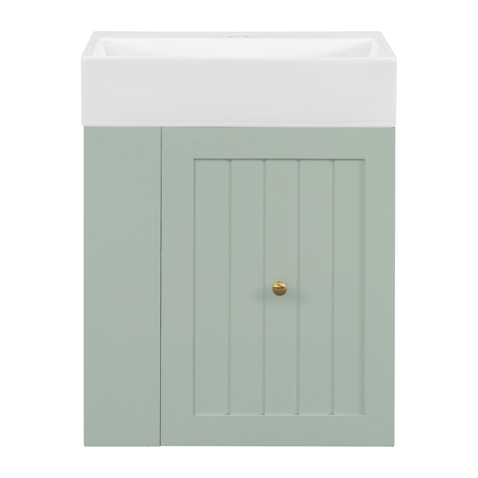 Modern Bathroom Vanity With Sink, Storage Cabinet, Drawer & Side Shelf