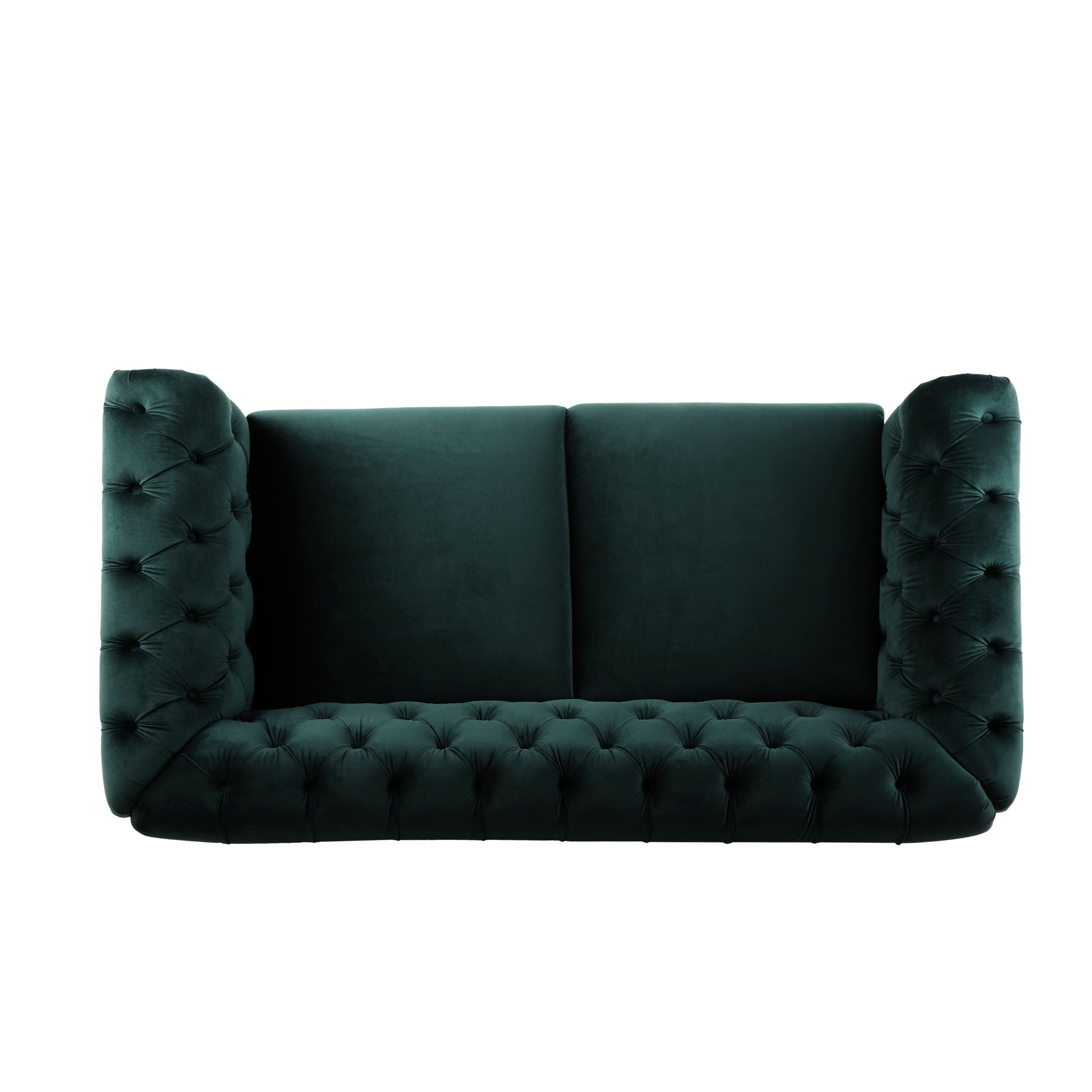 Chesterfield Loveseat Sofa, 2 Person Rolled Arm Upholstered Couch