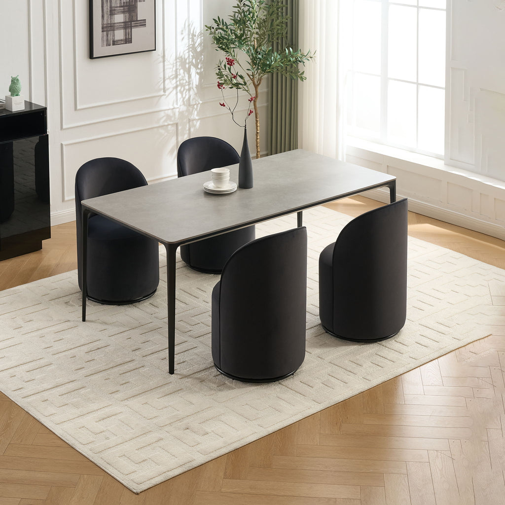 360 Degree Swivel Armless Dining Barrel Chair