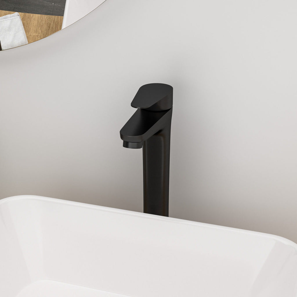 Single Handle Vessel Sink Faucet With Tall Spout For Bathroom Vanity - Oil-Rubbed Bronze