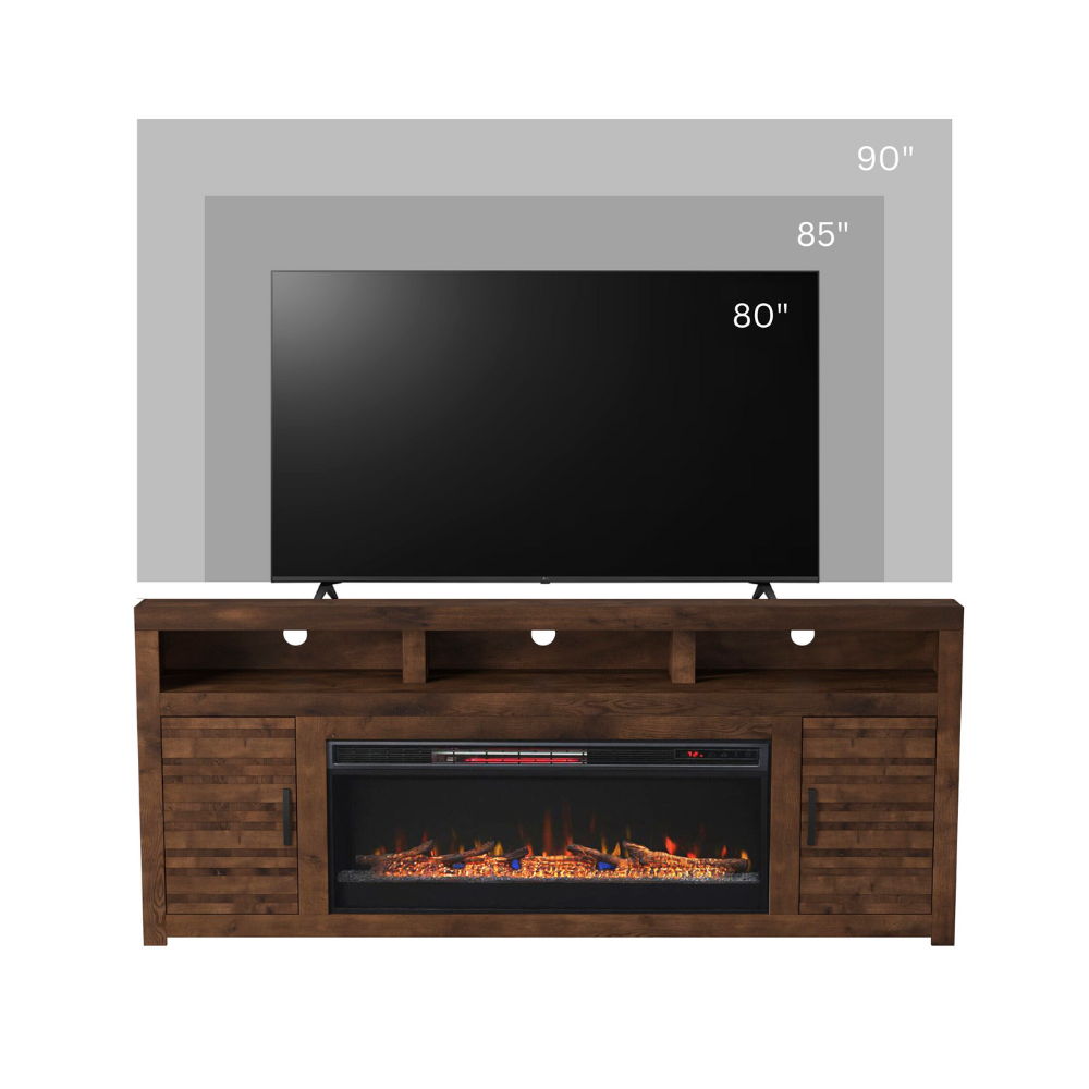 Electric Fireplace TV Stand Console For TVs Up To 95" - Whiskey