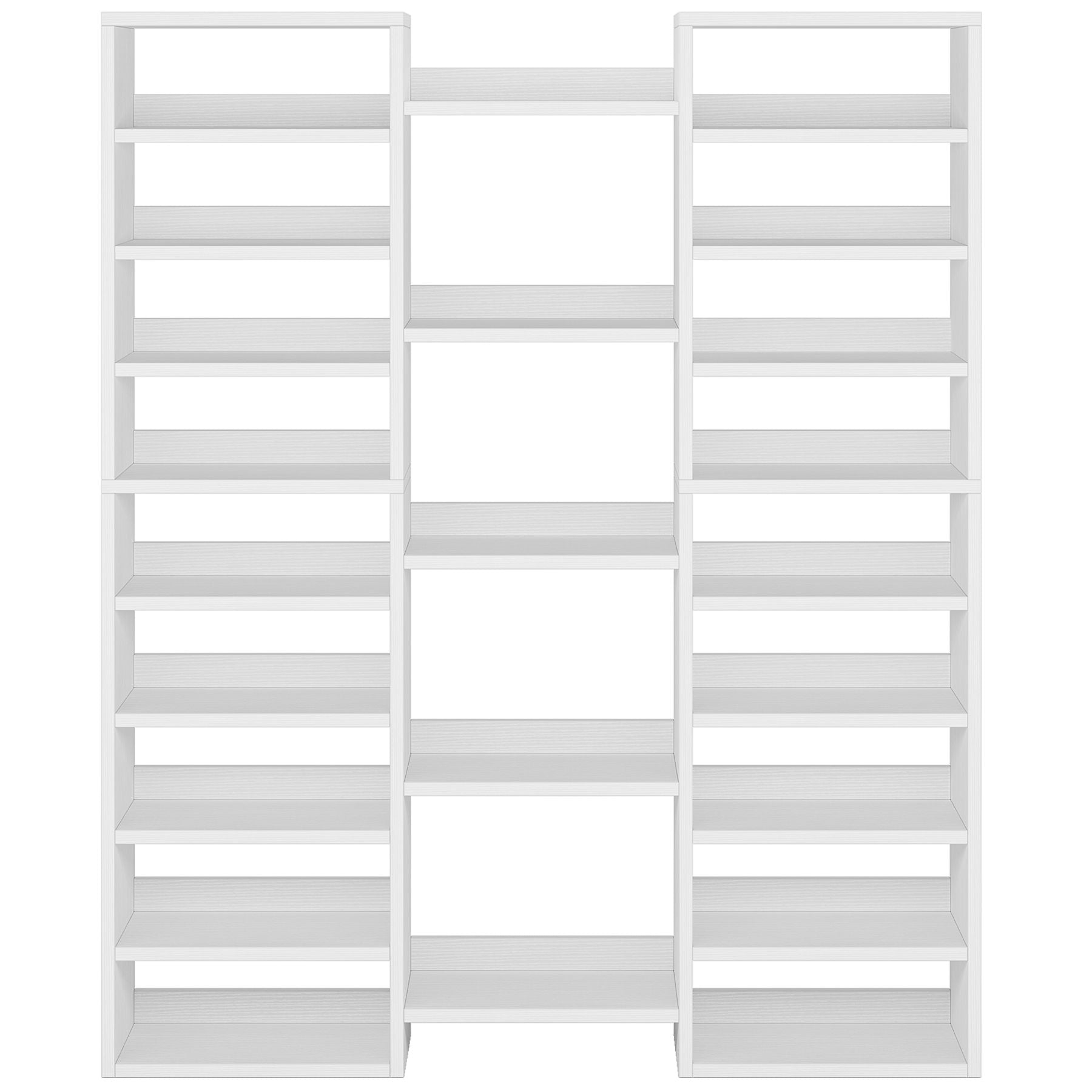 14 Tier Shoe Storage Cabinet With 23 Open Cubbies, 46 Pairs Capacity Entryway Organizer - White