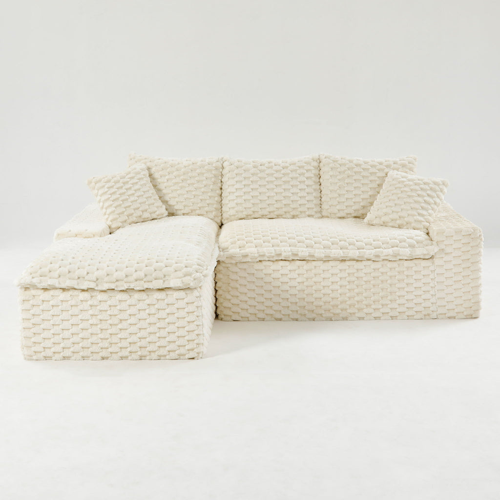 Modular Sofa, Convertible Twin Seat With Chaise Lounge