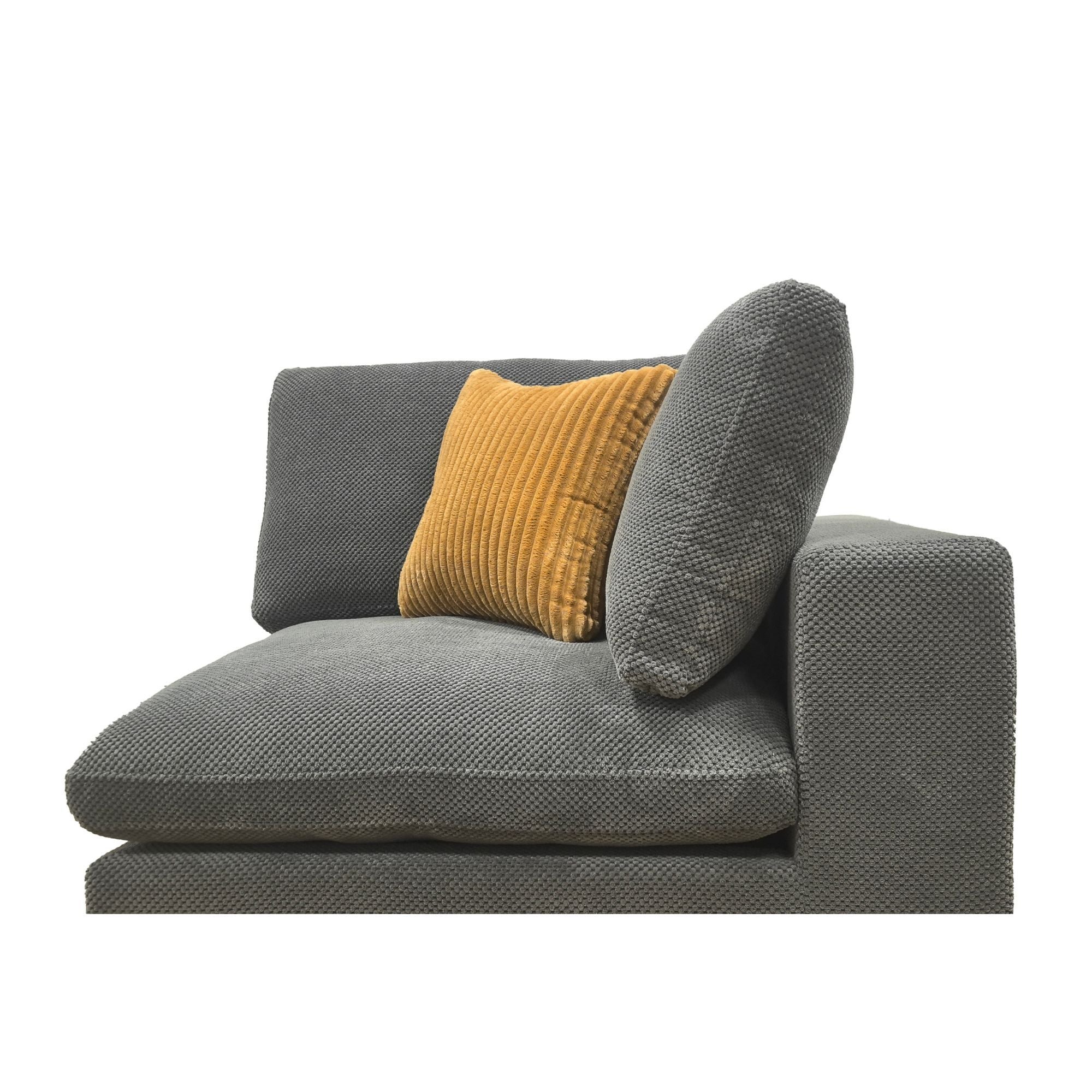 Coffee Bean Like Upholstery Full Compressed Modular Sectional With Toss Pillows - Light Gray