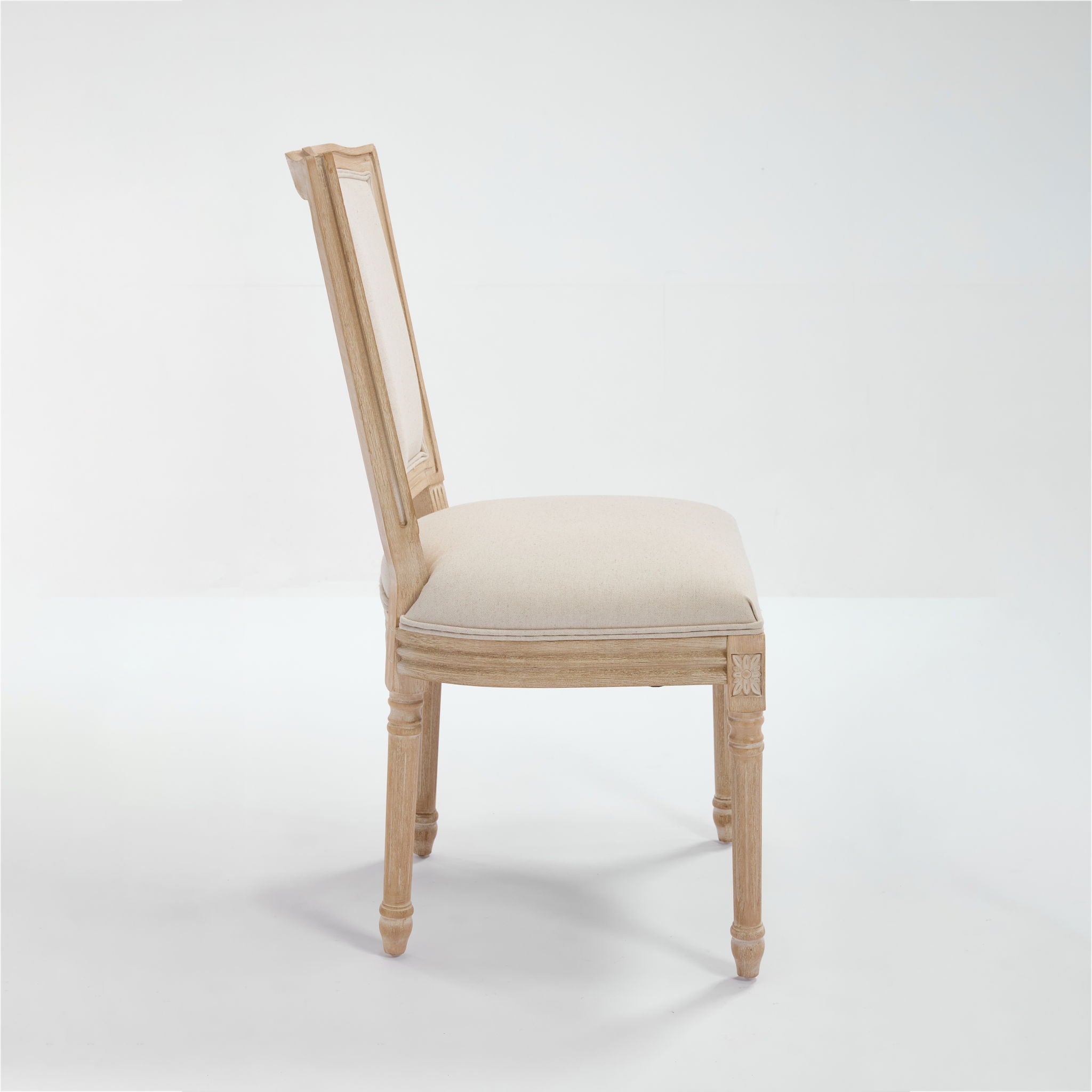 Dining Chairs Upholstered With T - Shaped Back (Set of 2) - Beige