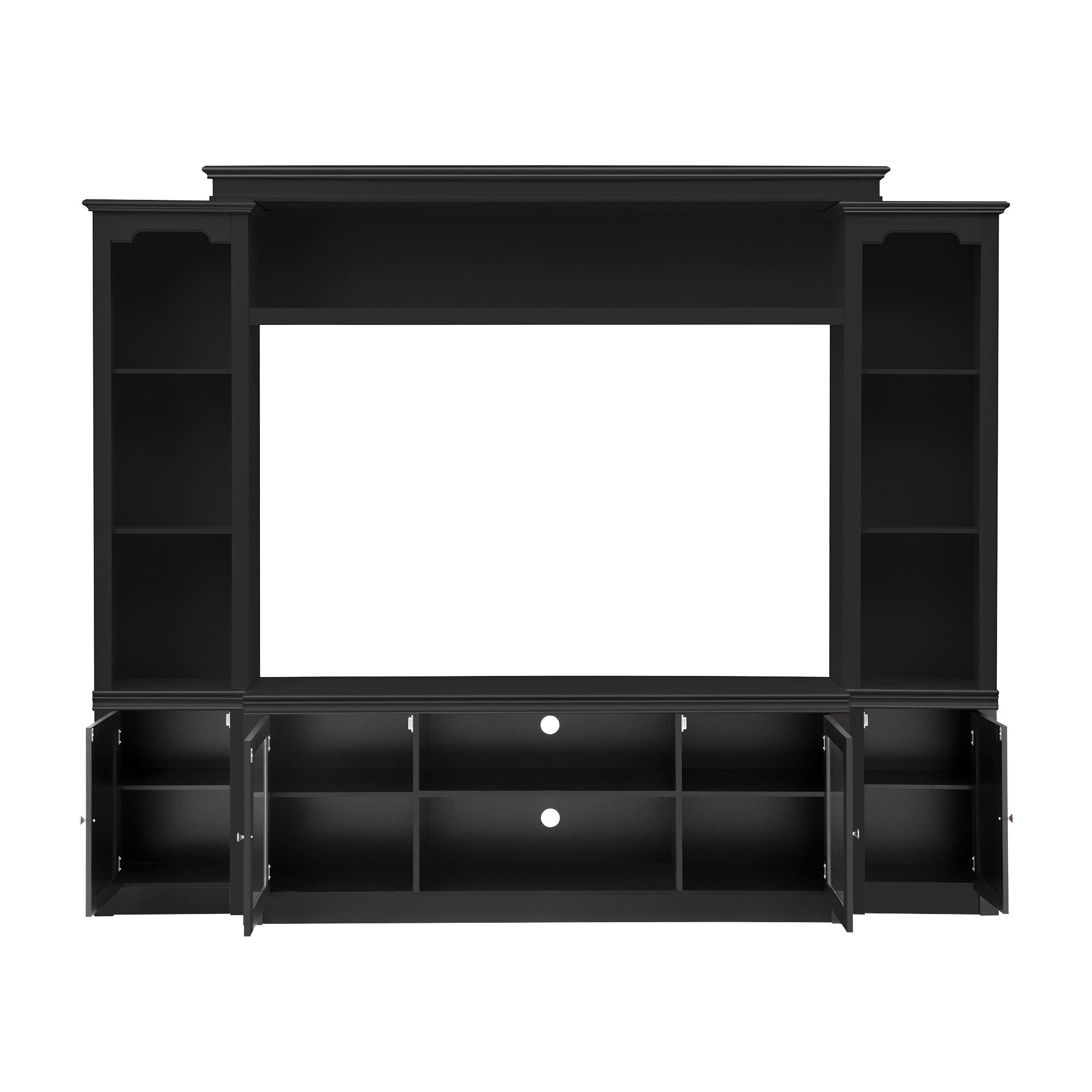 All-In-One TV Stand With Bookcase For TVs Up To 65"