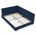 Elegant Design Storage Upholstered Tufted Bed Frame With Backrest And Armrests