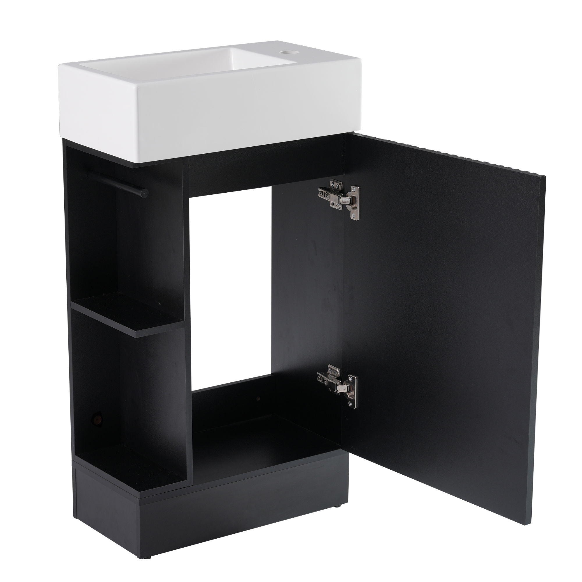 Modern Bathroom Vanity With Sink And 2 Tier Shelf