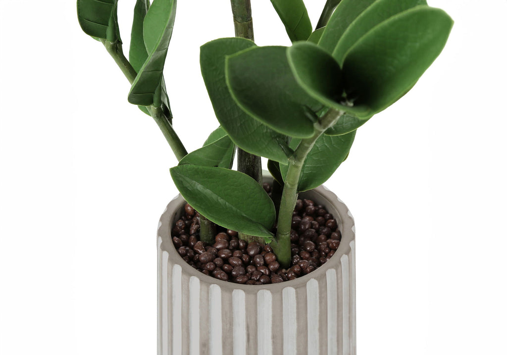20" Tall, Artificial Plant, Zz, Indoor, Faux, Fake, Table, Greenery, Potted, Real Touch, Decorative - Green