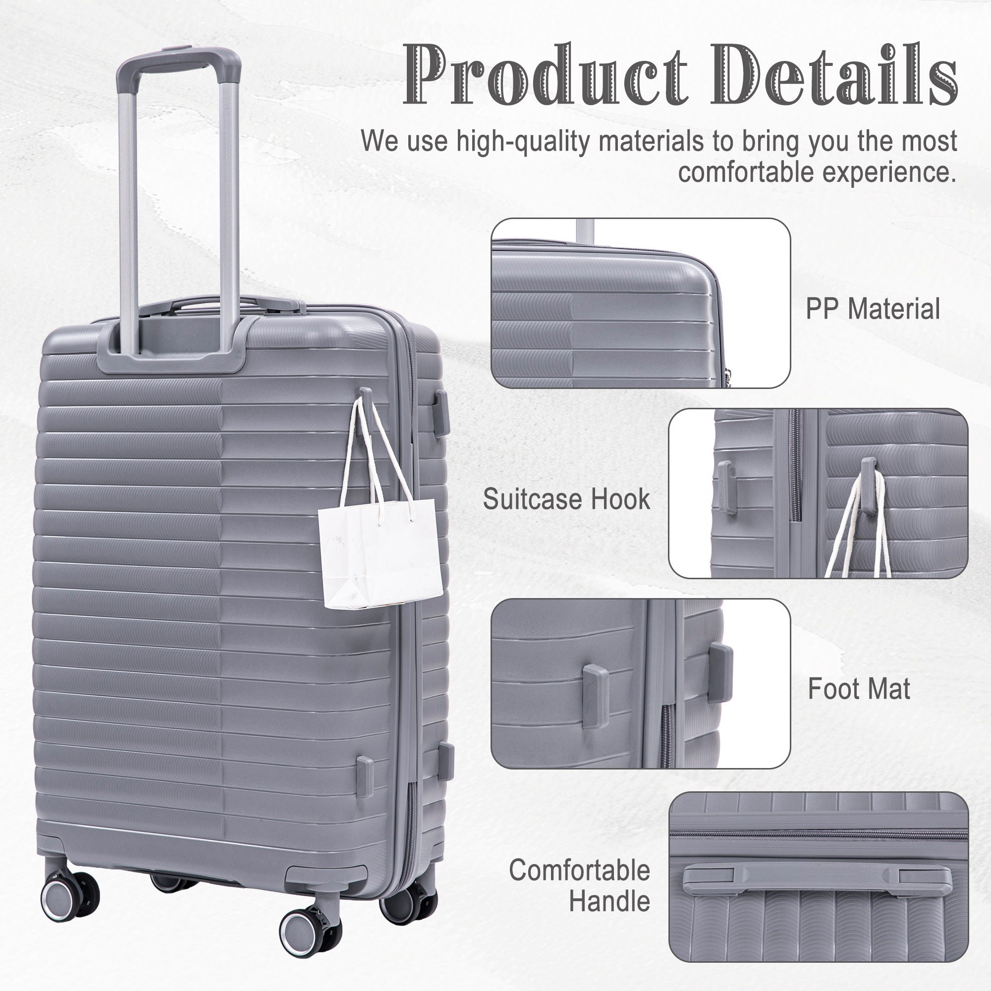 4 Piece Luggage Set, Combination Lock