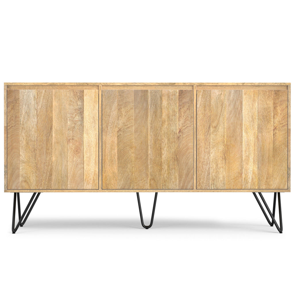 Hunter - 3 Door Sideboard Buffet With Hairpin Legs - Natural