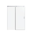 Frameless Single Sliding Shower Doors With Reversible Installation, 5 / 16" Tempered Glass - Chrome