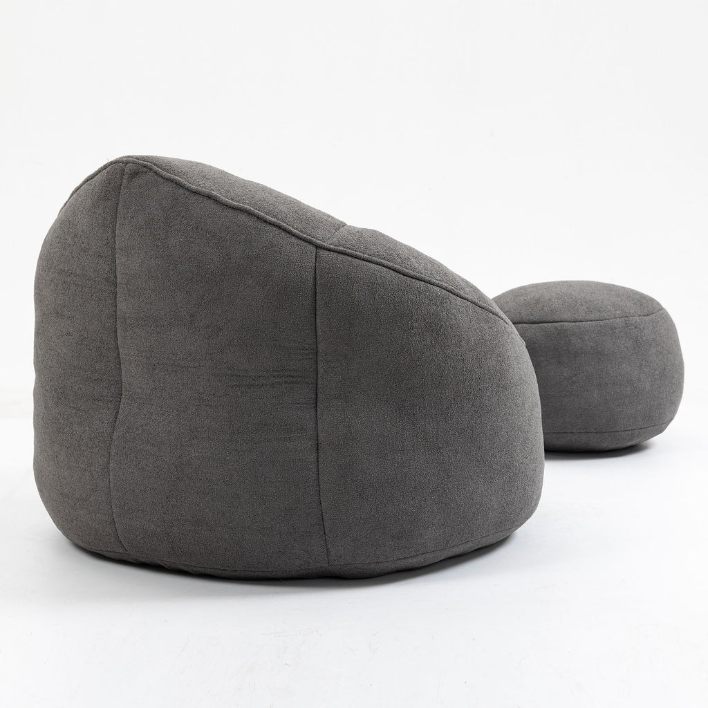 Bedding Bean Bag Sofa Chair High Pressure Foam With Footrest