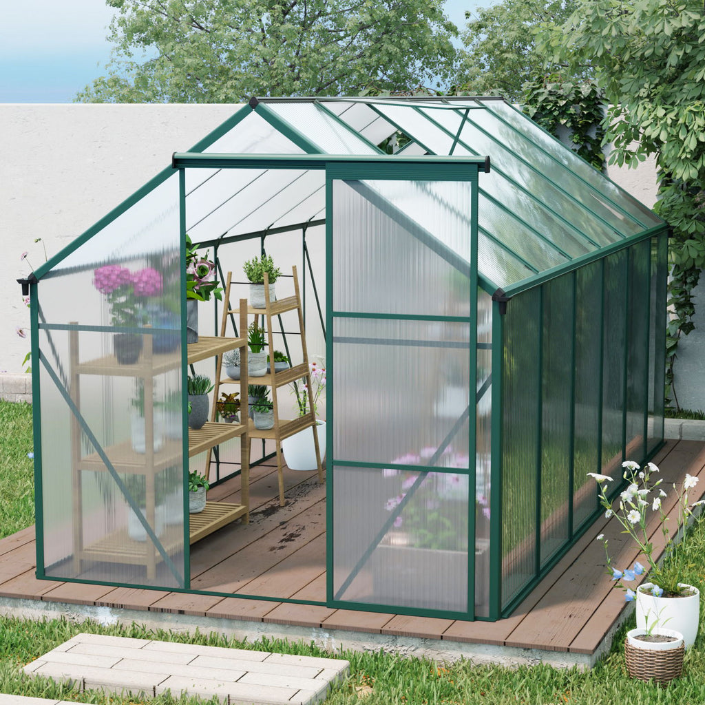 Polycarbonate house Raised Base And Anchor Aluminum Heavy Duty Walk-In houses For Outdoor Backyard In All Season