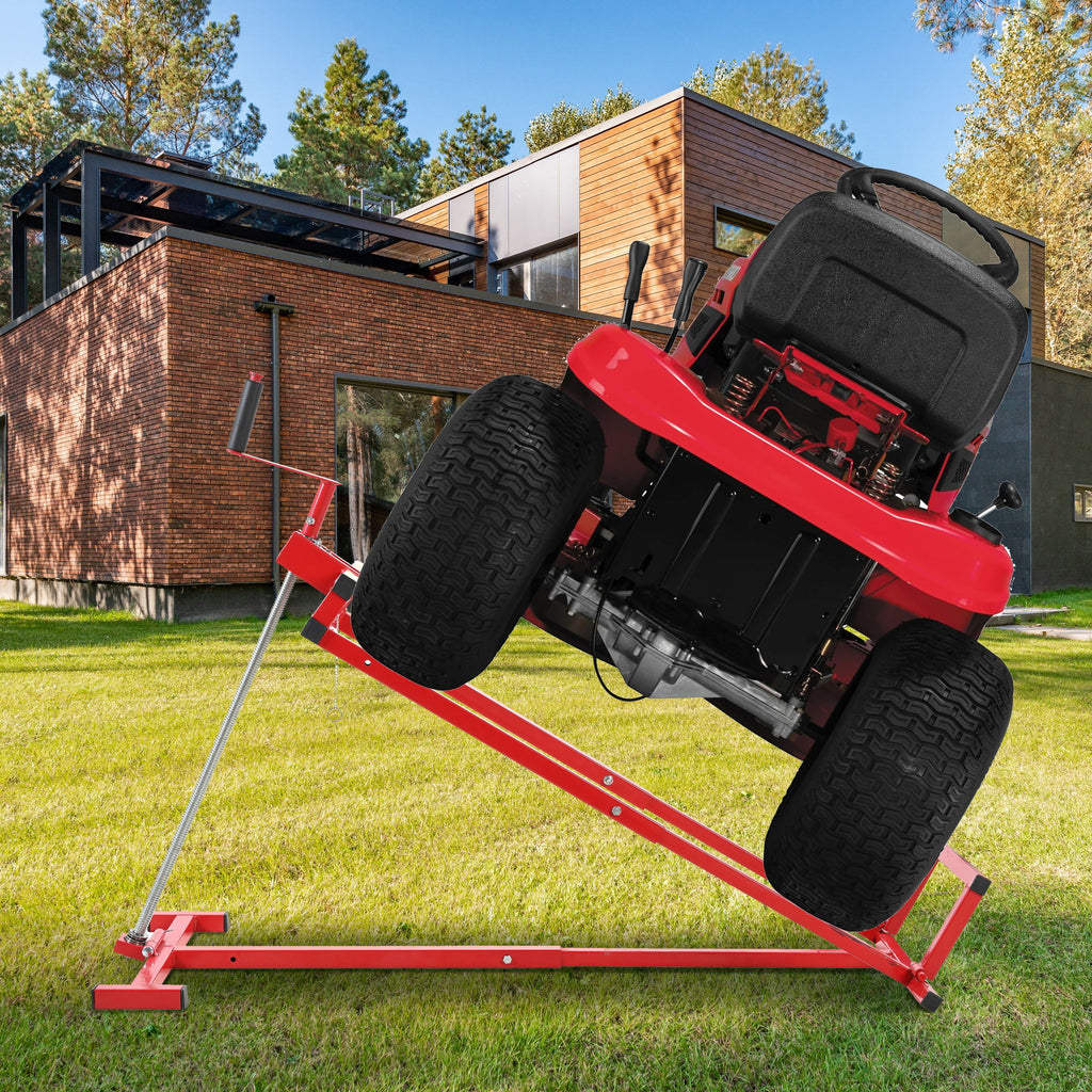 Universal Easy Lawn Mower Lift For Riding Tractors, 800 Lbs Capacity - Red
