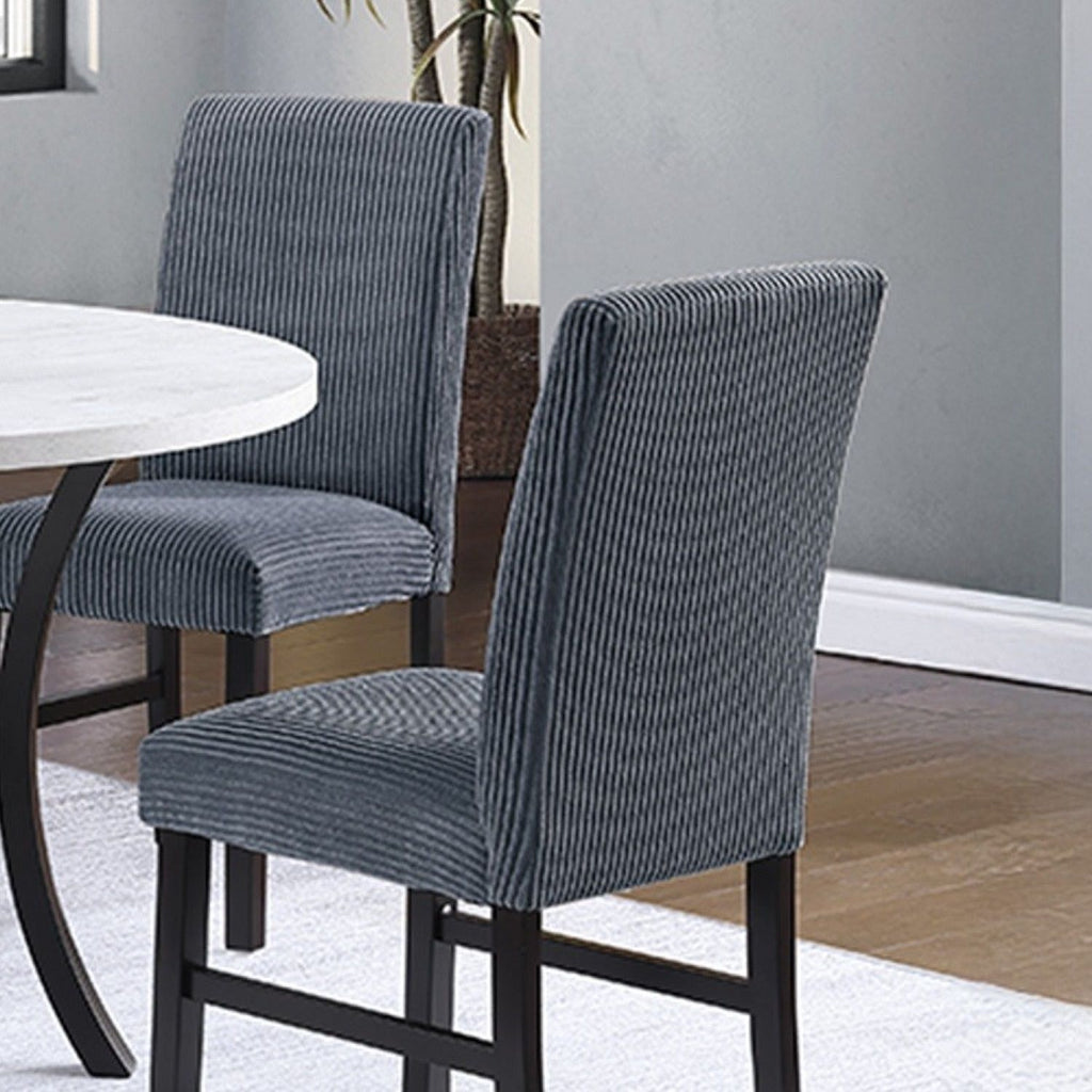 Elegant 5 Piece Dining Set Dark Chairs Top Table With Lower Shelf Kitchen Dining Room