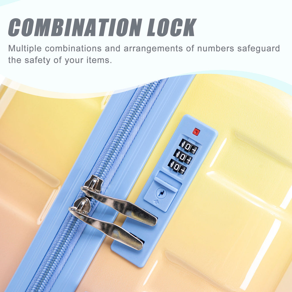 Luggage Set 20" /24" /28" With Combination Lock And Silent Wheels