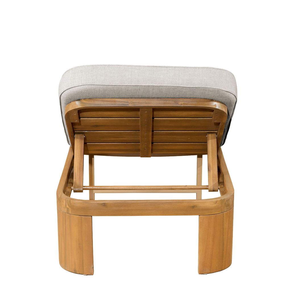 Outdoor Chaise Lounge Set With Side Table, 5 Position Adjustable Patio Recliner