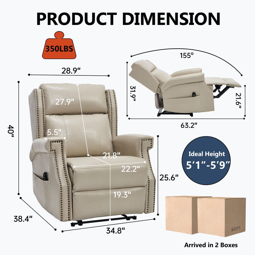 Manual Recliner Chair With Heavy Duty Motion Mechanism, 8 Vibrating Nodes And 3 Massage Modes For Living Room